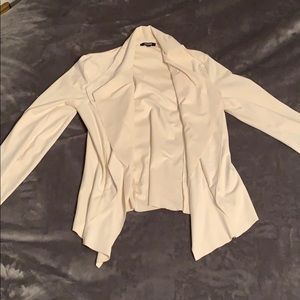 Cream suede blazer cardigan